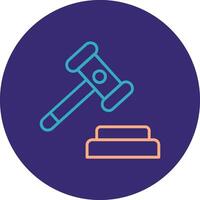 Auction Line Two Color Circle Icon vector