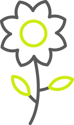 Flower Line Two Color Icon