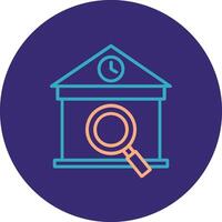 Find Home Line Two Color Circle Icon vector