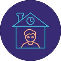 Home Owner Line Two Color Circle Icon vector