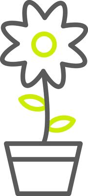 Flower Line Two Color Icon
