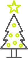 Christmas Tree Line Two Color Icon vector