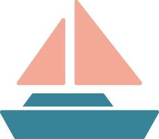 Boat Glyph Two Color Icon vector