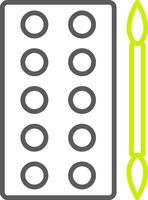 Eyeshadow Line Two Color Icon vector