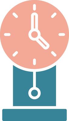 Clock Glyph Two Color Icon