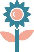 Sunflower Glyph Two Color Icon vector