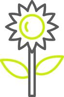 Sunflower Line Two Color Icon vector