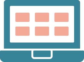 Laptop Glyph Two Color Icon vector