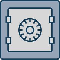 Safe Line Filled Grey Icon vector