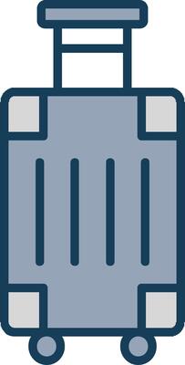 Luggage Line Filled Grey Icon