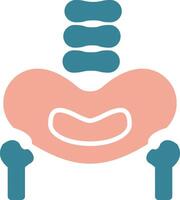 Pelvic Bone Glyph Two Color Icon vector