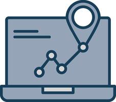 GPS Navigation Line Filled Grey Icon vector