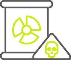 nuclear peligro línea dos color icono vector