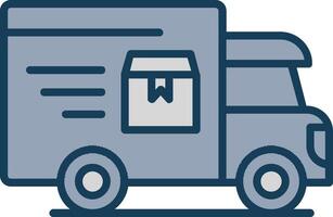 Delivery Service Line Filled Grey Icon vector