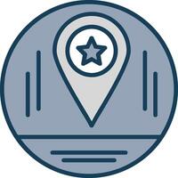 Map Marker Line Filled Grey Icon vector