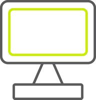 monitor pantalla línea dos color icono vector