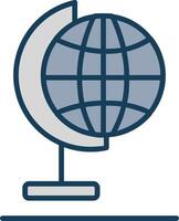Globe Line Filled Grey Icon vector