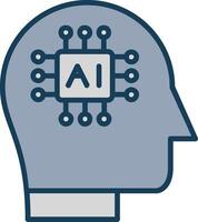 Cybernetics Line Filled Grey Icon vector