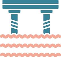 Bridge Glyph Two Color Icon vector