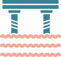 Bridge Glyph Two Color Icon vector