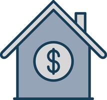 Mortgage Loan Line Filled Grey Icon vector