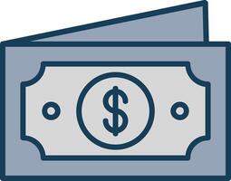 Paper Money Line Filled Grey Icon vector