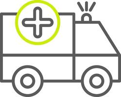 Ambulance Line Two Color Icon vector