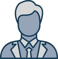 Business Man Line Filled Grey Icon vector