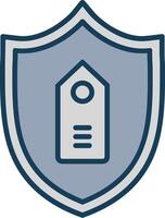 marca proteccion línea lleno gris icono vector