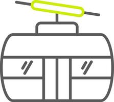 Cableway Line Two Color Icon vector