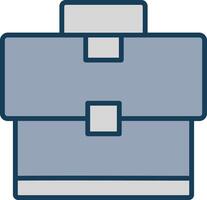 Briefcase Line Filled Grey Icon vector