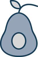 aguacate línea lleno gris icono vector