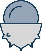 Lychee Line Filled Grey Icon vector