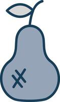 Pears Line Filled Grey Icon vector