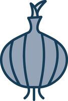 Onion Line Filled Grey Icon vector