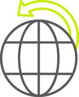 línea de envío mundial icono de dos colores vector