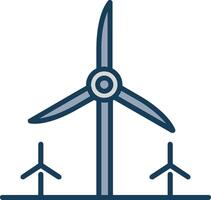 Turbine Energy Line Filled Grey Icon vector