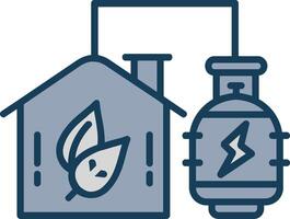 Biogas Energy Line Filled Grey Icon vector