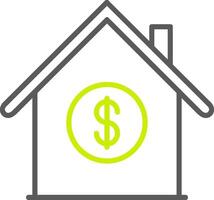 Mortgage Loan Line Two Color Icon vector