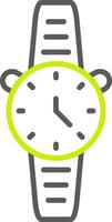 icono de línea de reloj de dos colores vector