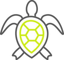 icono de dos colores de línea de tortuga marina vector