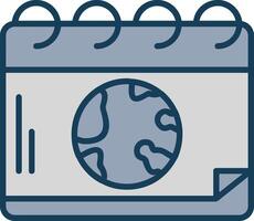 Earth Day Line Filled Grey Icon vector