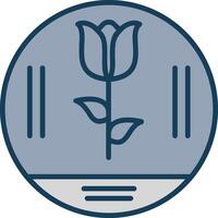 Tulip Line Filled Grey Icon vector