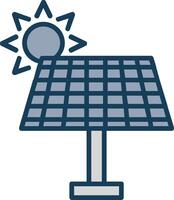 Solar Energy Line Filled Grey Icon vector