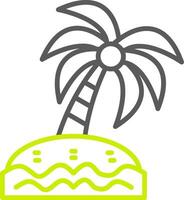 Palm Tree Line Two Color Icon vector