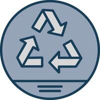 Recycle Line Filled Grey Icon vector