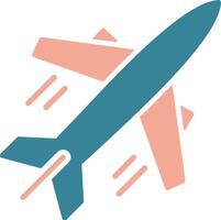 Plane Glyph Two Color Icon vector