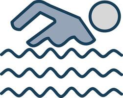 Swimming Line Filled Grey Icon vector