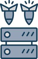 Ddos Line Filled Grey Icon vector