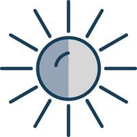 Sun Line Filled Grey Icon vector